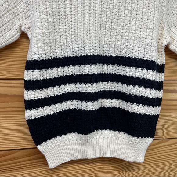 The Petite Concept by Devon Vtg Sweater Small White Blue Collared Nautical B80 - Picture 12 of 15